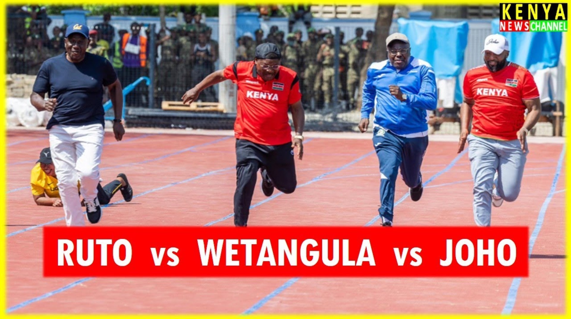 Sprint Race between President Ruto, CS Joho & Speaker Wetangula at EAC Parliamentary Games Mombasa Sprint Race between President Ruto, CS Joho & Speaker Wetangula at EAC Parliamentary Games Mombasa