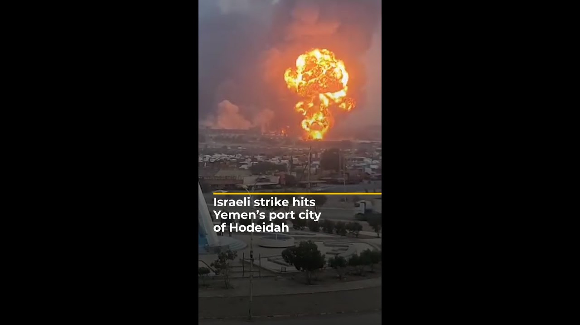 Israeli strike hits Yemen’s port city of Hodeidah | AJ #shorts Israeli strike hits Yemen’s port city of Hodeidah | AJ #shorts