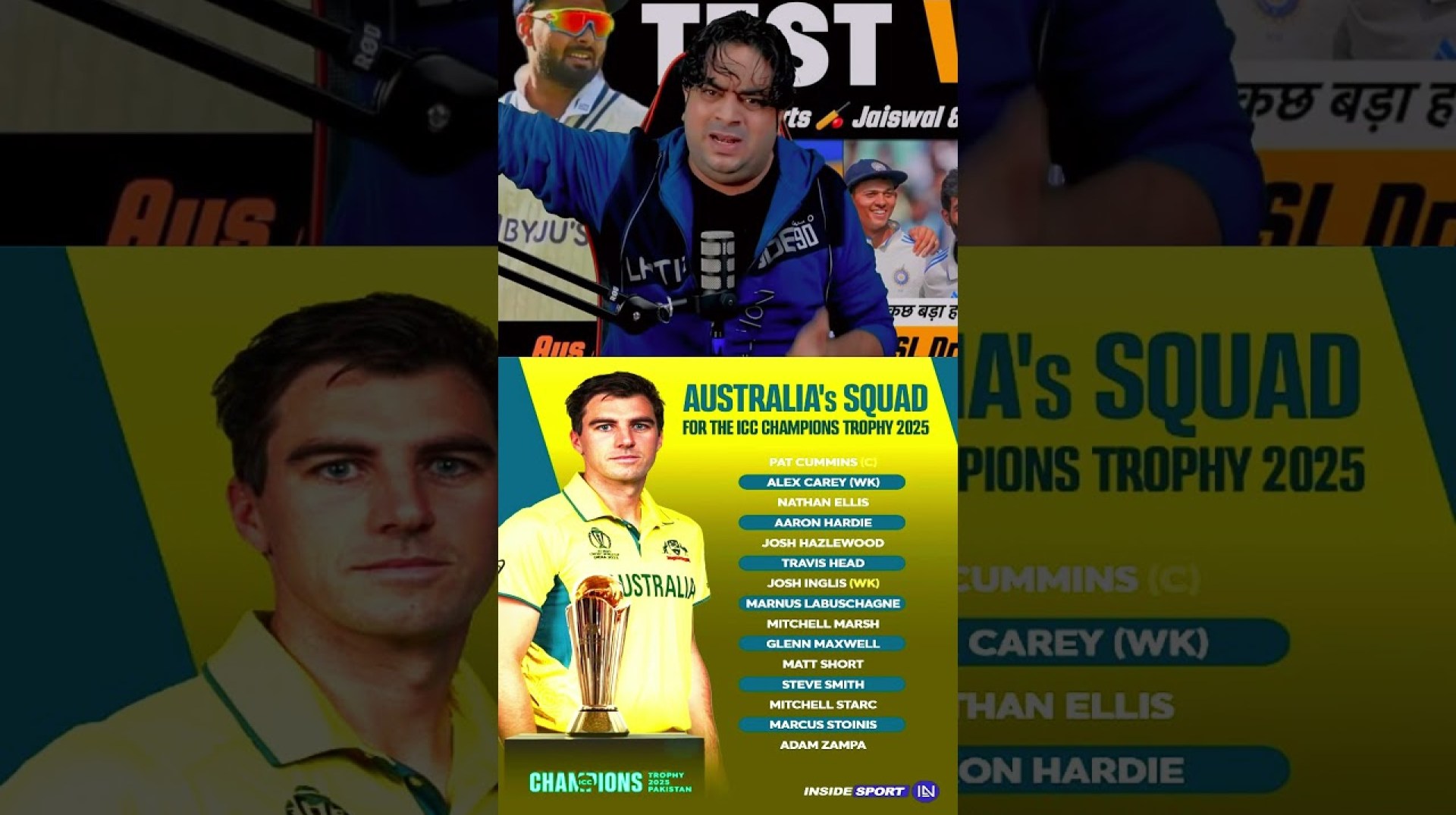 Australia's ICC Champions Trophy 2025 Squad Revealed | Pat Cummins Leads Despite Injury Concerns Australia's ICC Champions Trophy 2025 Squad Revealed | Pat Cummins Leads Despite Injury Concerns