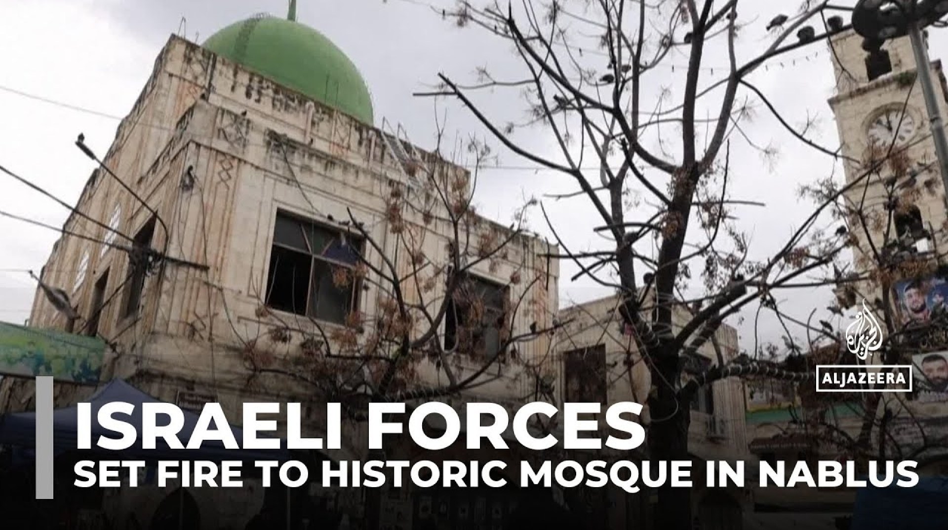 Israeli forces storm and set fire to historic mosque in Nablus amid West Bank raids Israeli forces storm and set fire to historic mosque in Nablus amid West Bank raids