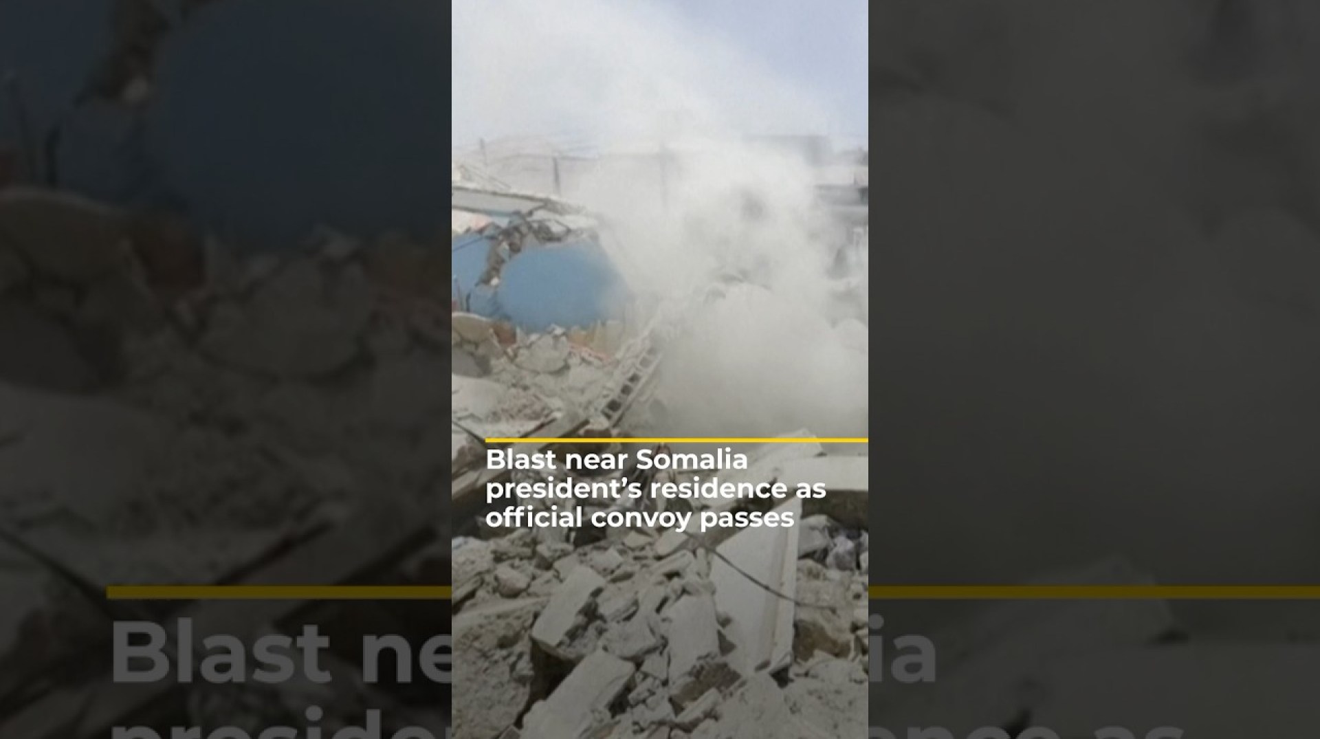 Blast near Somalia president’s residence as official convoy passes | AJ #shorts Blast near Somalia president’s residence as official convoy passes | AJ #shorts