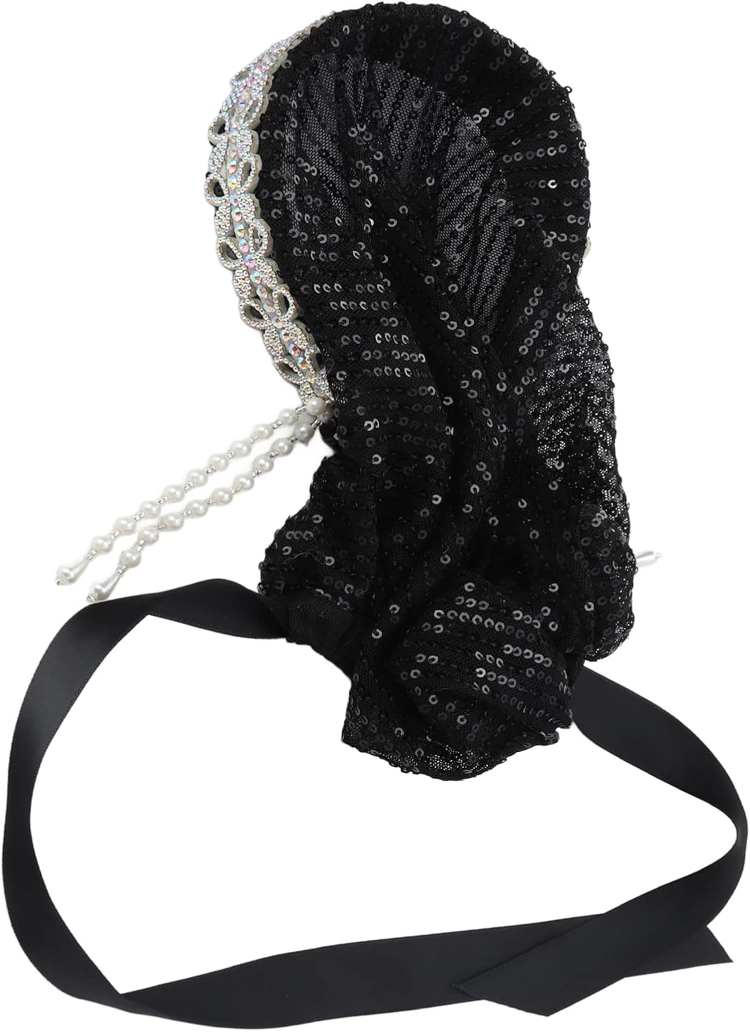 Zerodis Hijab for Women, Elegant Elastic Flexible Scarf Soft Silky Hot Rhinestones Bow Muslim Headband for Muslim Women(black) Zerodis Hijab for Women, Elegant Elastic Flexible Scarf Soft Silky Hot Rhinestones Bow Muslim Headband for Muslim Women(black)