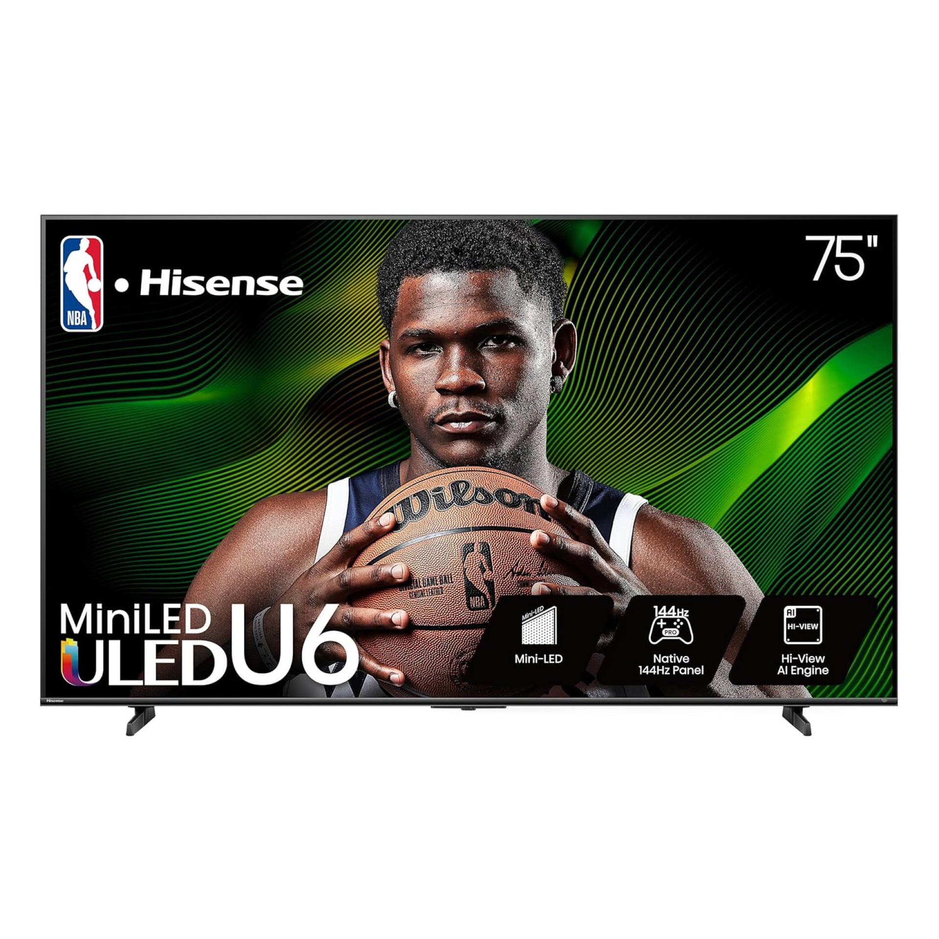 Hisense 75″ Class U6 Series Mini-LED 4K UHD Smart Fire TV (75U65QF, 2025 Model) – QLED, Native 144Hz, HDR10+, Dolby Vision IQ, Dolby Atmos, Game Mode Pro, ALLM, Alexa Built in, Black Hisense 75″ Class U6 Series Mini-LED 4K UHD Smart Fire TV (75U65QF, 2025 Model) – QLED, Native 144Hz, HDR10+, Dolby Vision IQ, Dolby Atmos, Game Mode Pro, ALLM, Alexa Built in, Black