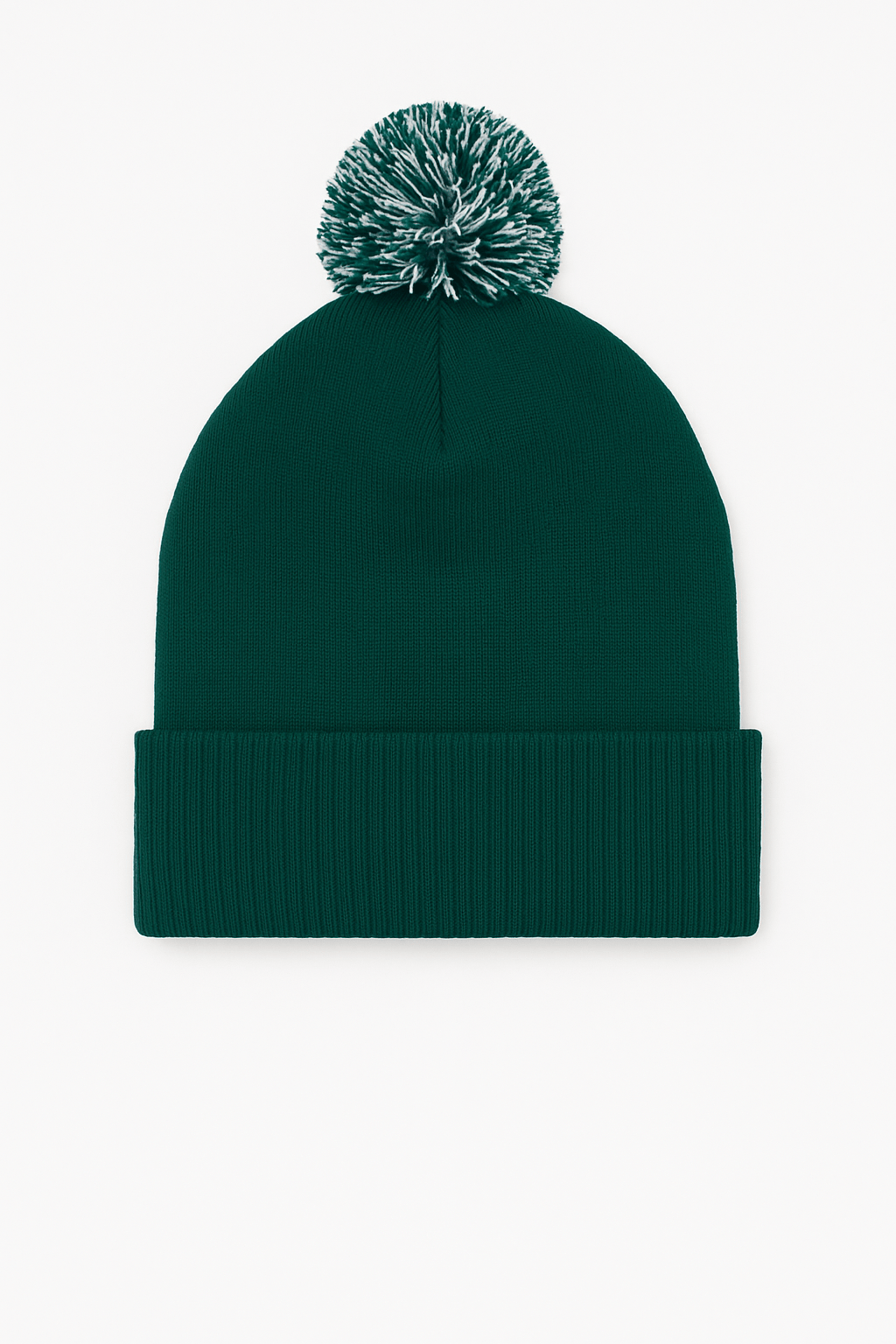 UC413 Bottle Green/Off White Pom Pom Beanie
