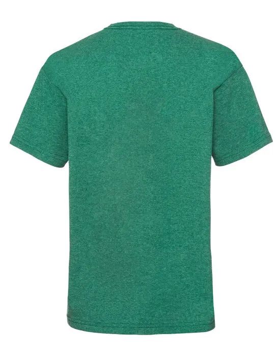 61033 Kid’s Valueweight T Retro Heather Green