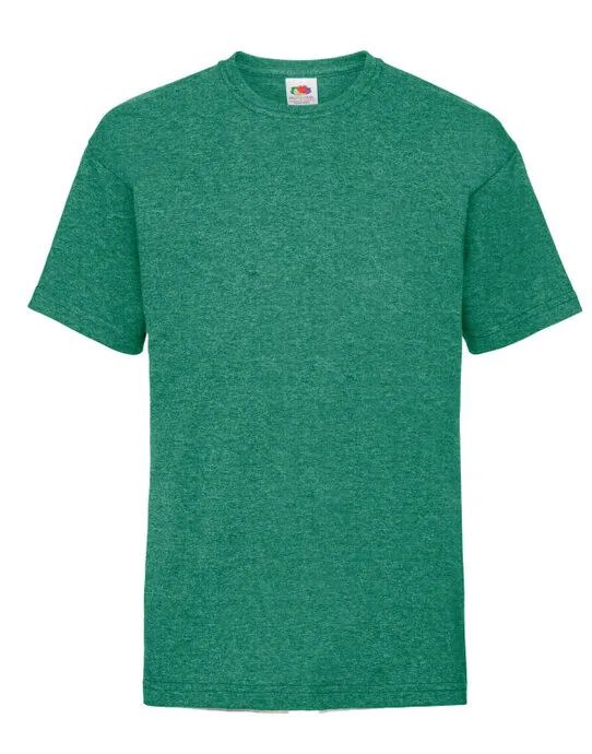 61033 Kid’s Valueweight T Retro Heather Green