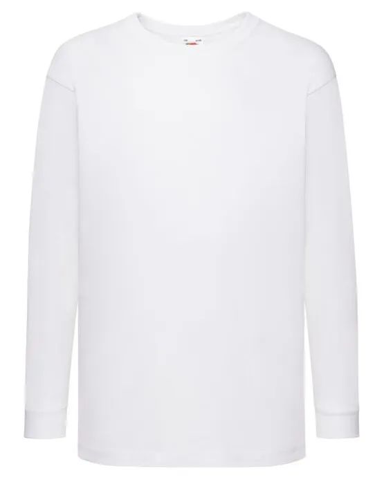 61007 Kid’s Valueweight Long Sleeve T White