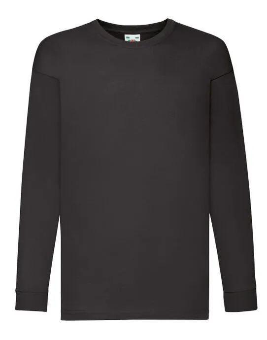 61007 Kid’s Valueweight Long Sleeve T Black