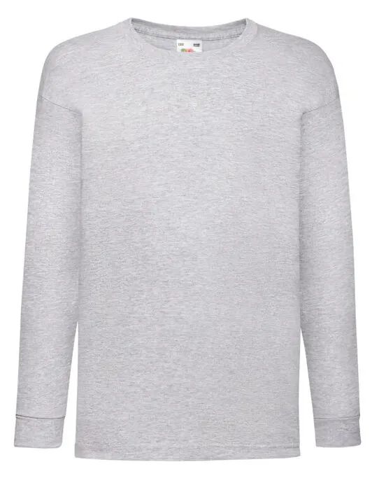 61007 Kid’s Valueweight Long Sleeve T Heather Grey