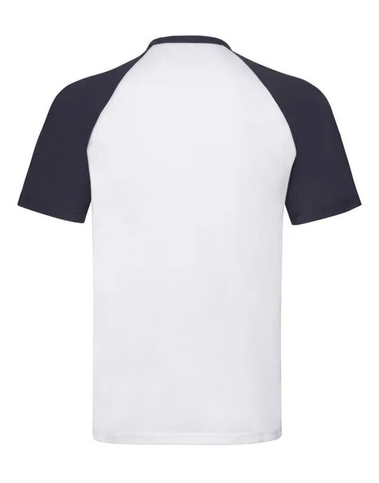 61026 Men’s Valueweight Short Sleeve Baseball T-Shirt White/Deep Navy