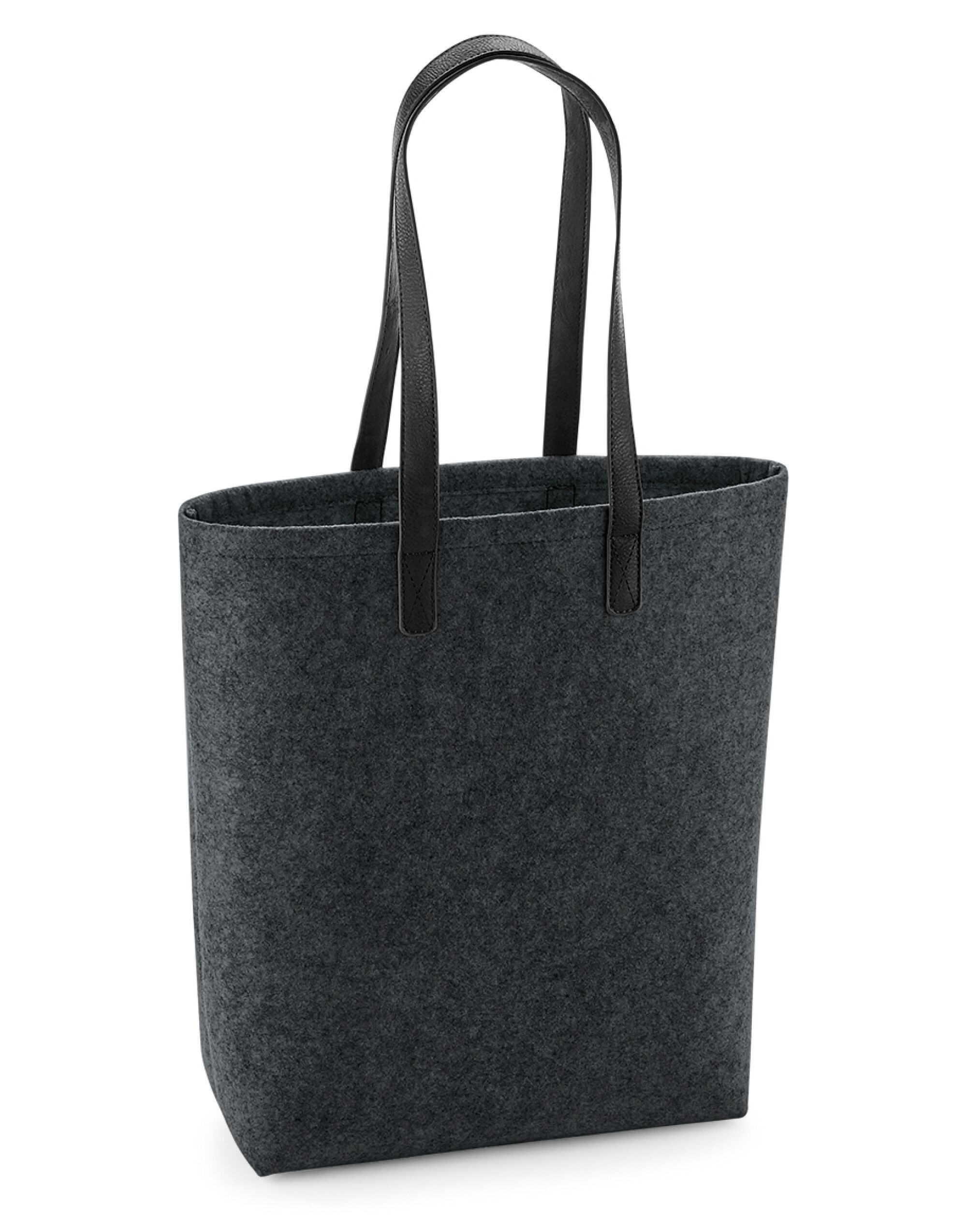 BG738 Bagbase Premium Felt Tote Charcoal Melange/ Black