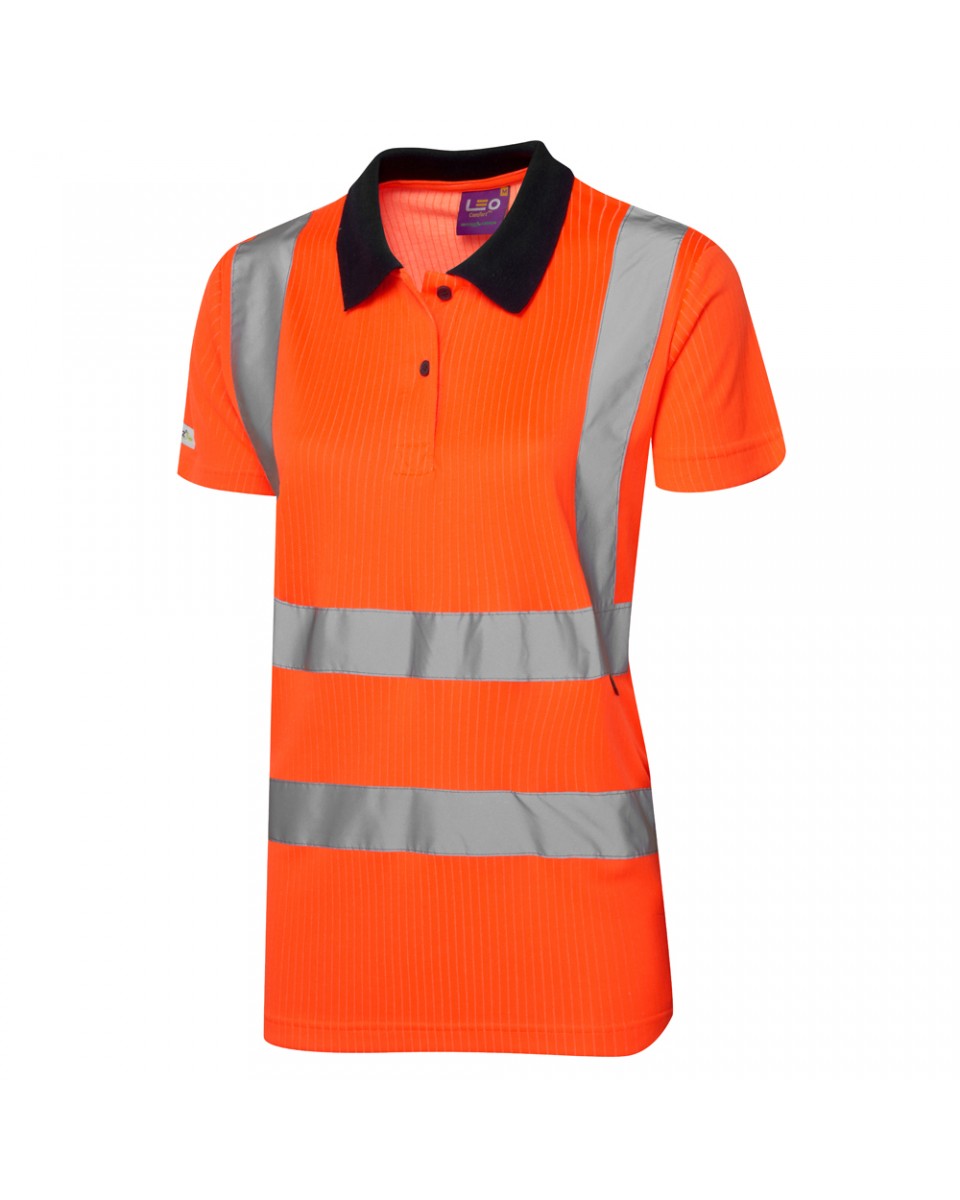LANA ISO 20471 Cl 2 Comfort Women’s Polo Shirt HV ORANGE