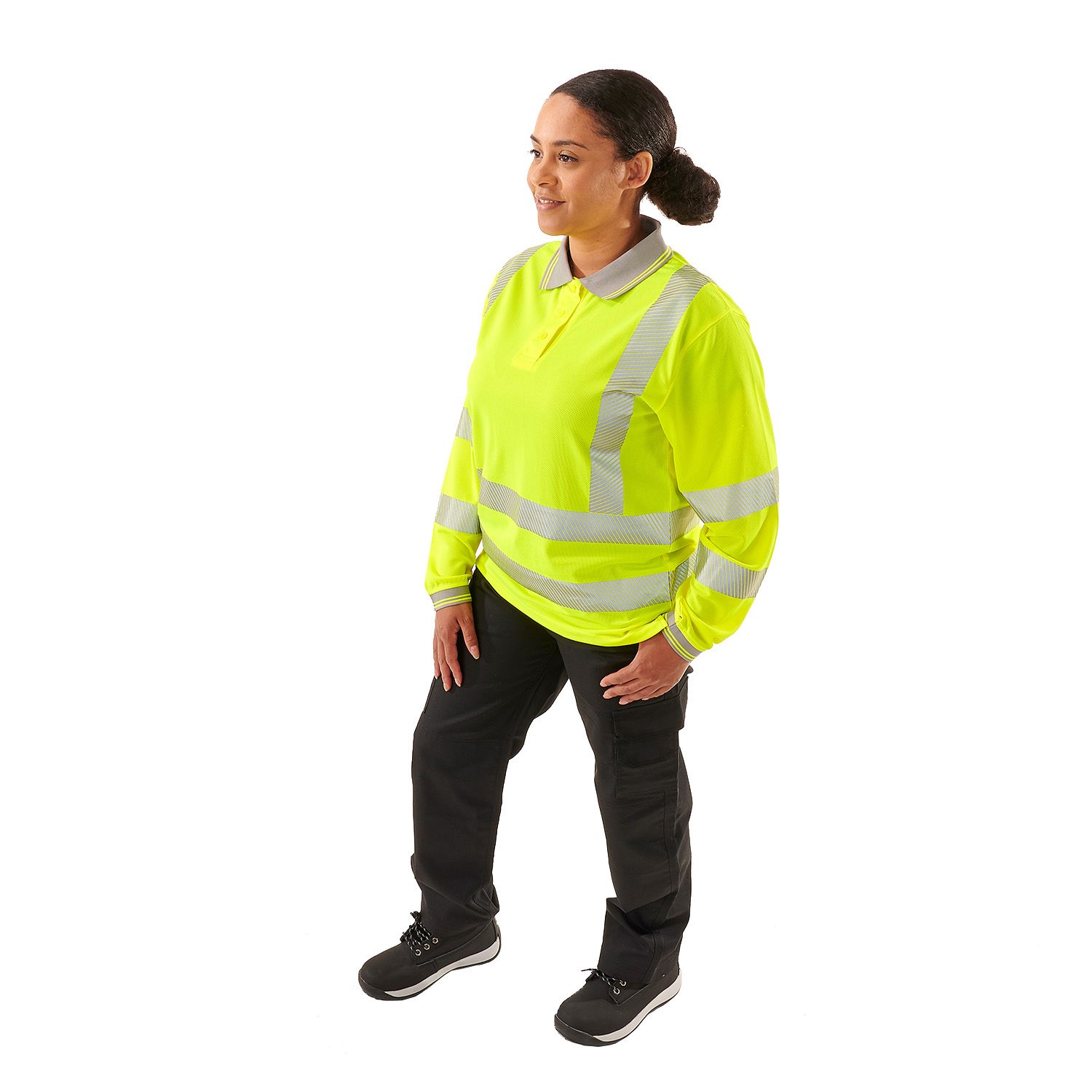 Yellow Ladies Hi Vis Yellow Jaya Birds Eye Polo