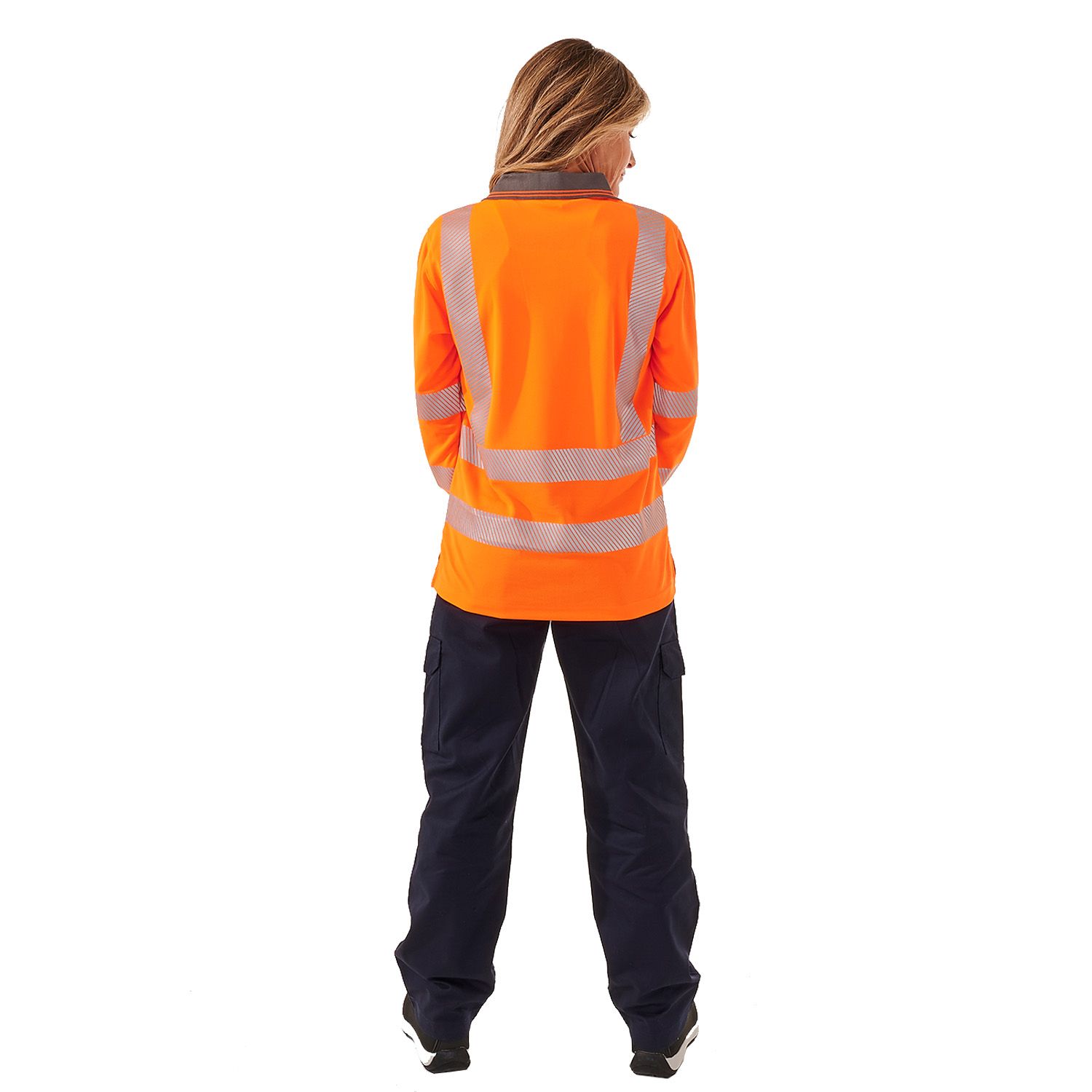 Orange Ladies Hi Vis Orange Jaya Birds Eye Polo