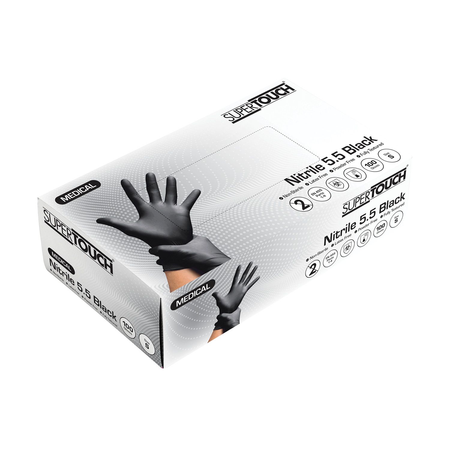 Black Supertouch 5.5 Powderfree Nitrile Gloves