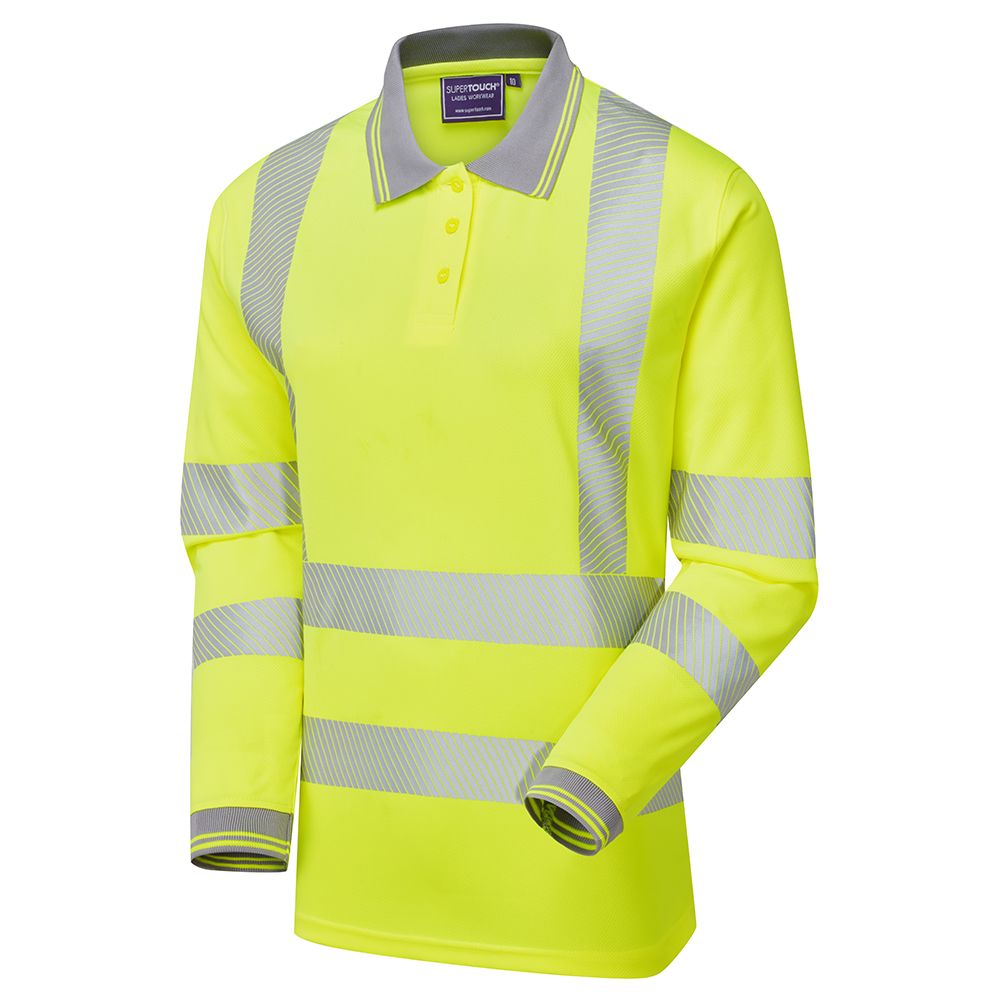 Yellow Ladies Hi Vis Yellow Jaya Birds Eye Polo