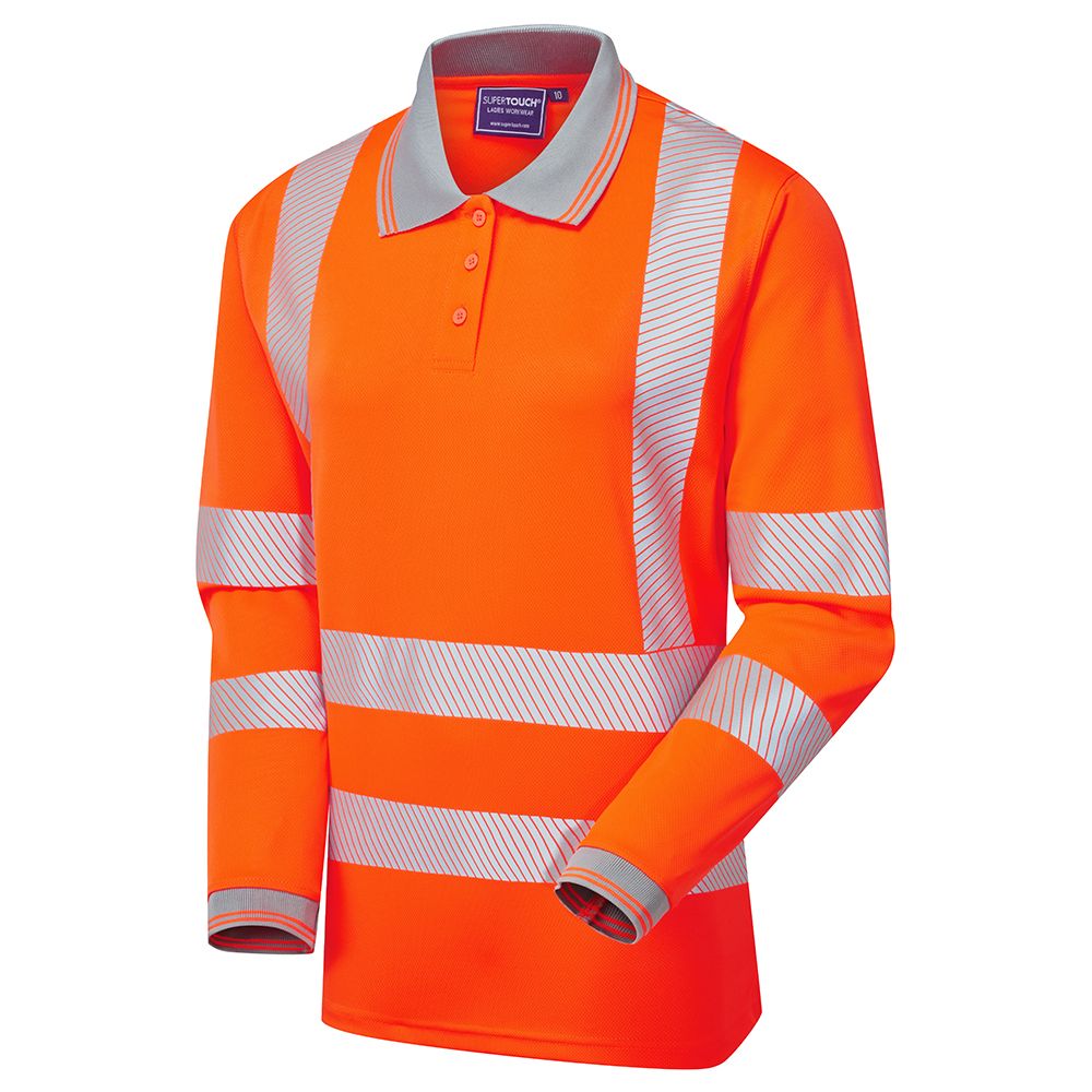 Orange Ladies Hi Vis Orange Jaya Birds Eye Polo Orange Ladies Hi Vis Orange Jaya Birds Eye Polo