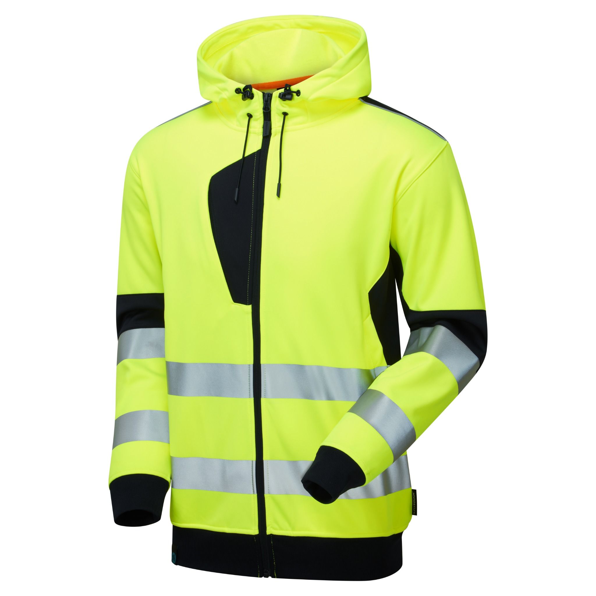 Yellow/Navy System Hi-Vis Eco Zip Thru Yellow Hoodie