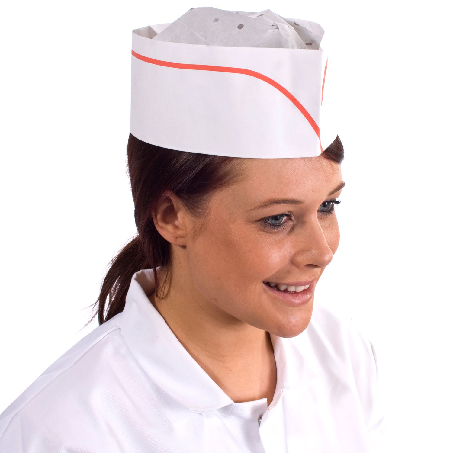 White/Red Paper Forage Hats