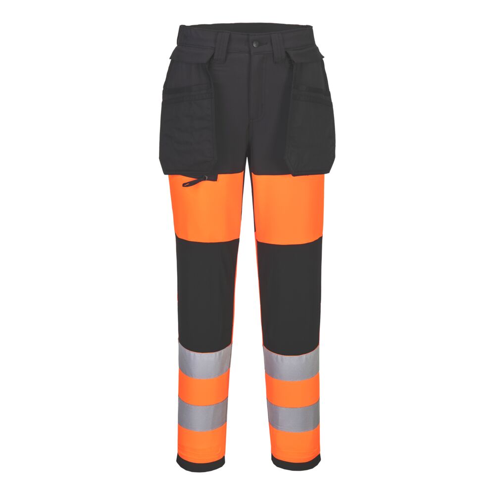 CD847 WX2 Eco Hi-Vis Women’s Class 1 Stretch Trouser Orange/Black