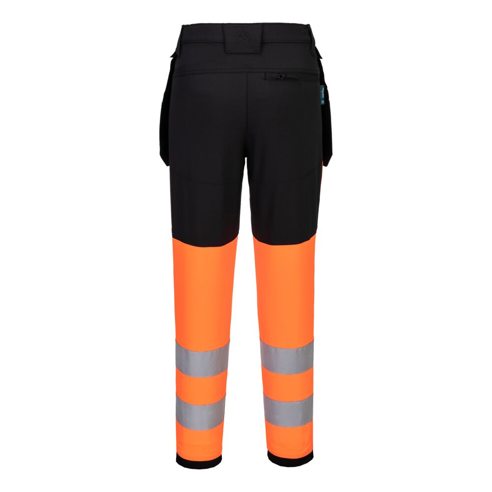 CD847 WX2 Eco Hi-Vis Women’s Class 1 Stretch Trouser Orange/Black