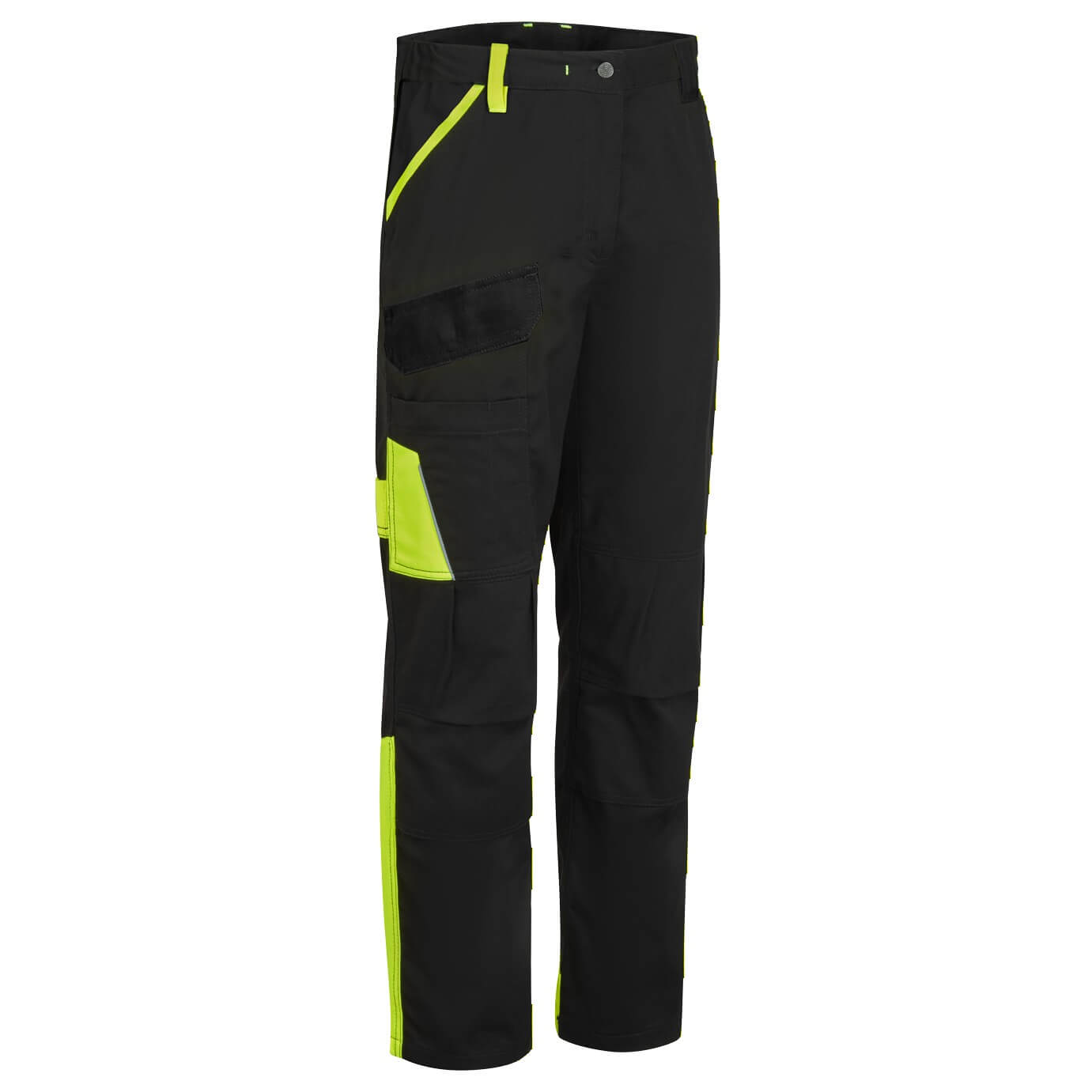 CD111 WX1 Two Tone Cotton Work Trousers Black/Yellow