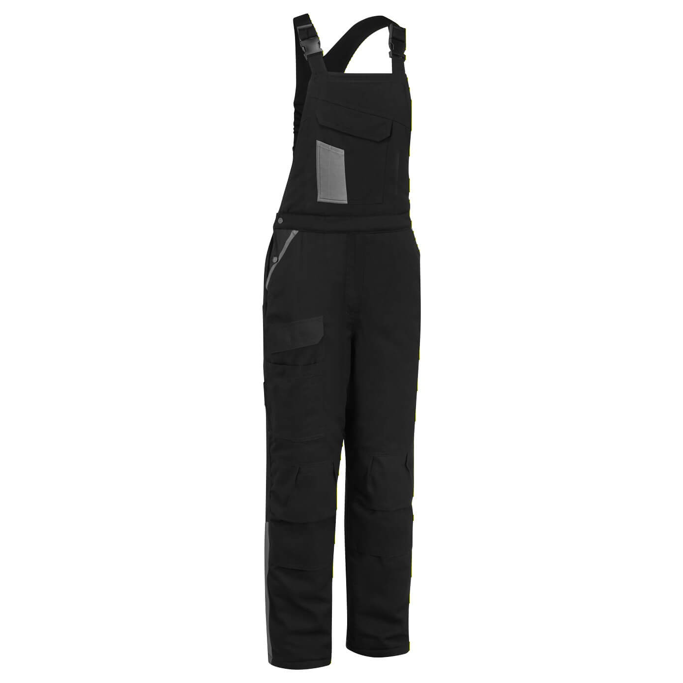 CD112 WX1 Two Tone Cotton Bib and Brace Black/Grey