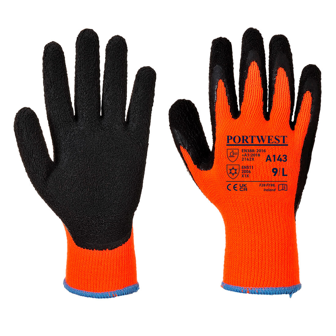 A143 Cold 10 Latex Foam Glove Orange/Black A143 Cold 10 Latex Foam Glove Orange/Black
