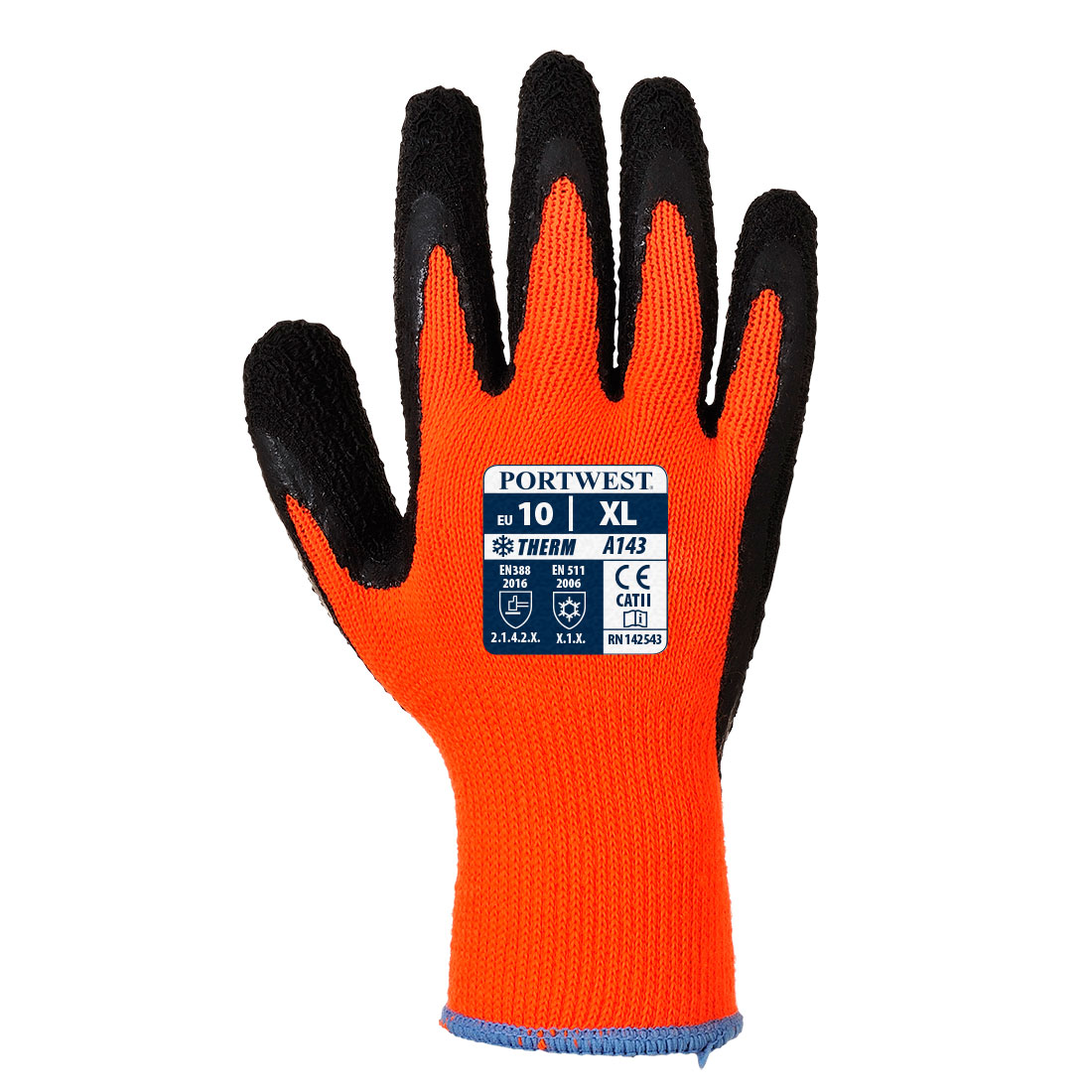 A143 Cold 10 Latex Foam Glove Orange/Black