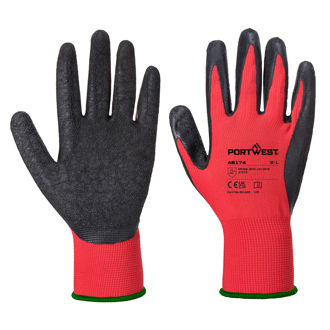 AB174 Grip 13 Latex Crinkle Essential Multipack (Pk12) Red/Black