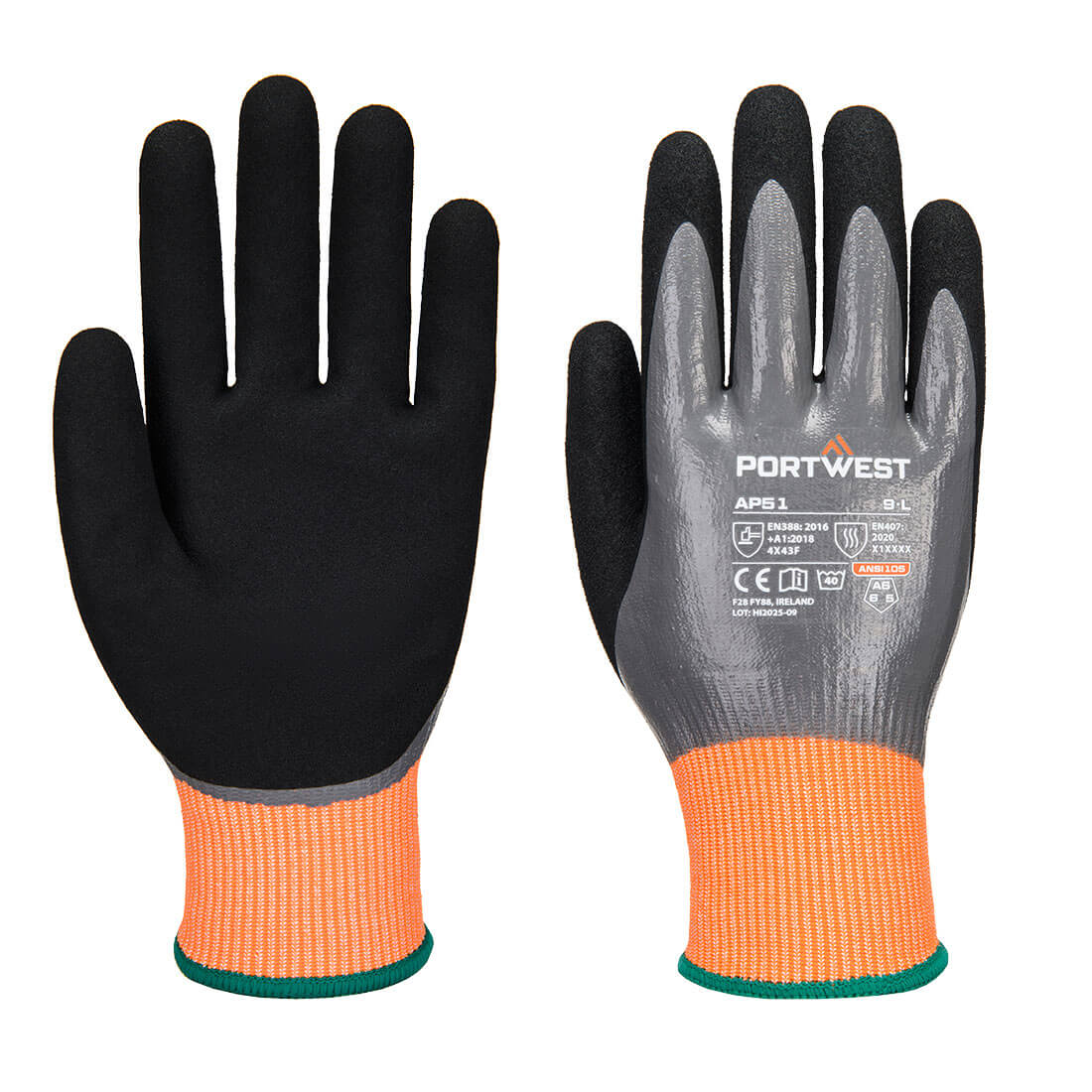 AP51 Cut F15 Nitrile Aqua Glove Grey/Black AP51 Cut F15 Nitrile Aqua Glove Grey/Black