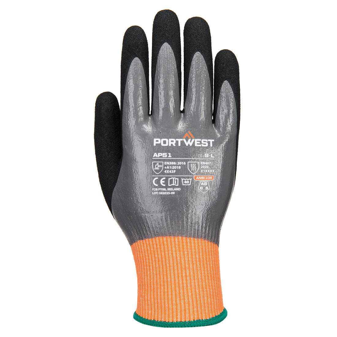 AP51 Cut F15 Nitrile Aqua Glove Grey/Black
