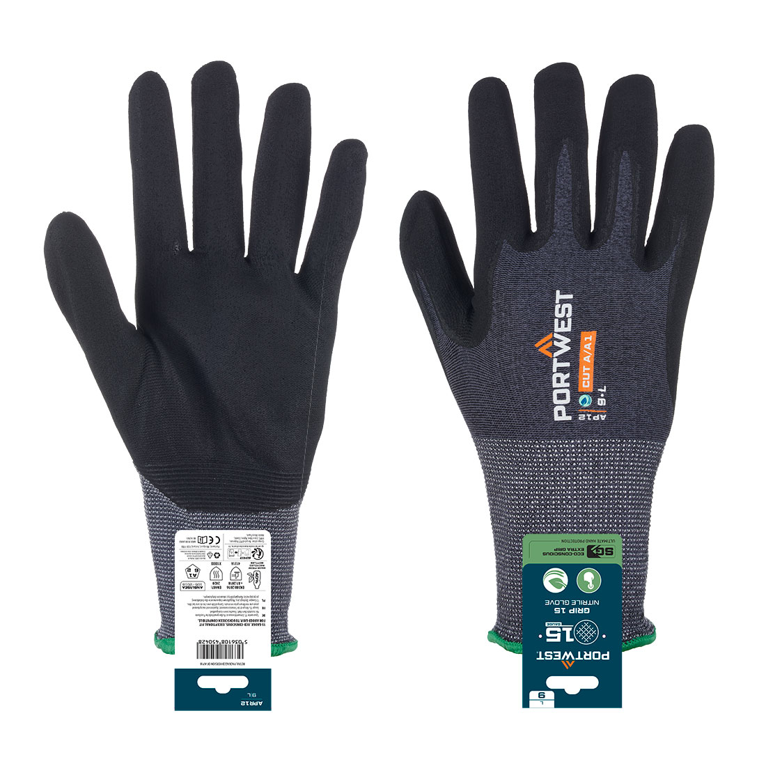 APR12 SG Grip 15 Nitrile Glove (Retail) Grey/Black