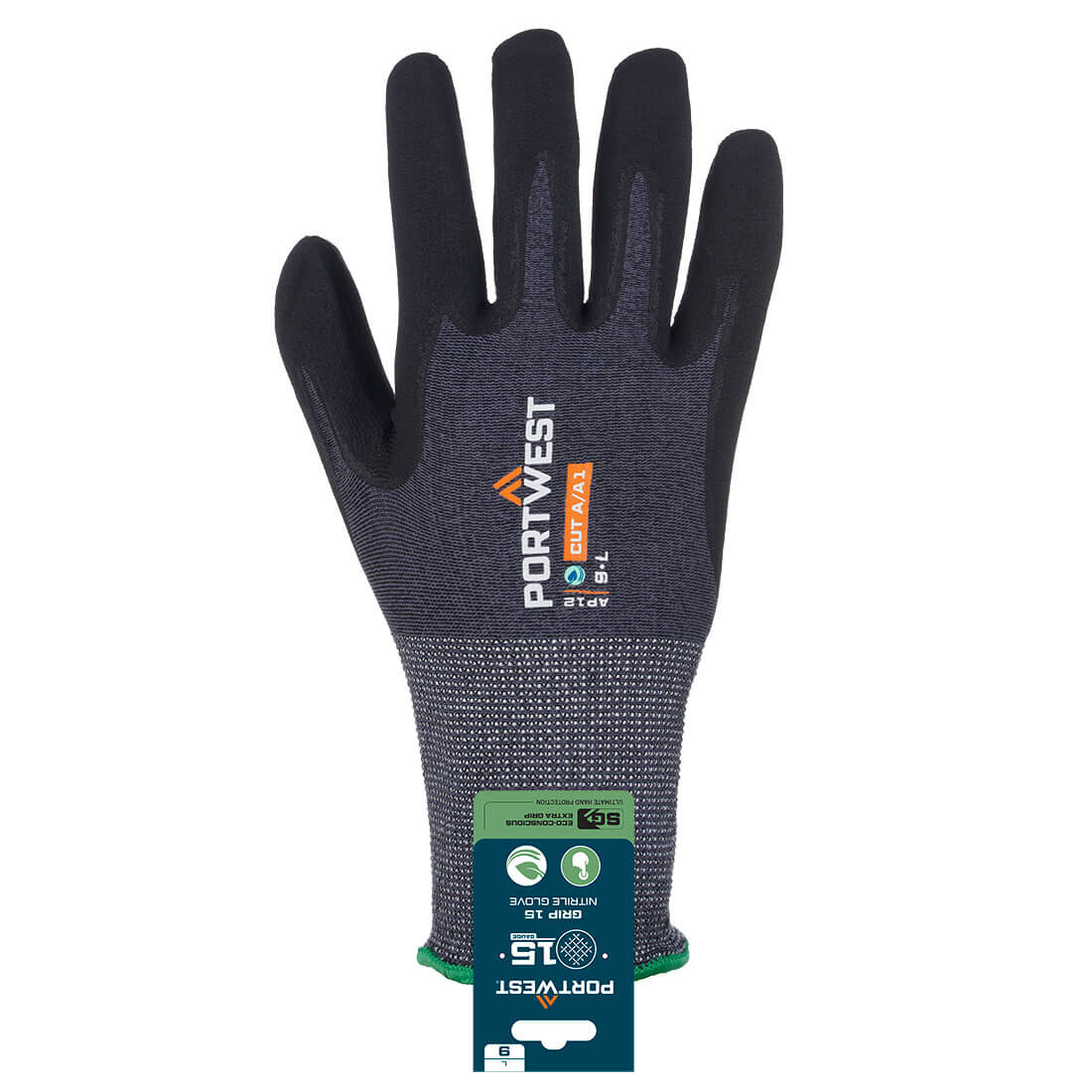 APR12 SG Grip 15 Nitrile Glove (Retail) Grey/Black