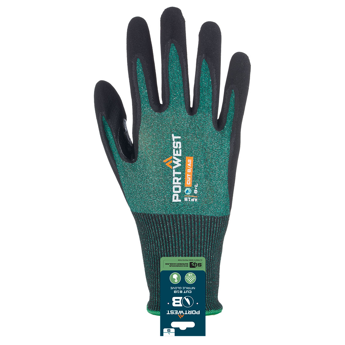 APR15 SG Cut B18 Nitrile Glove (Retail) Green/Black