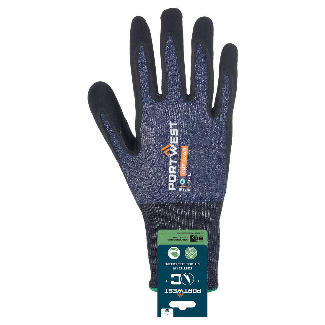 APR18 SG Cut C15 Nitrile Glove (Retail) Blue/Black