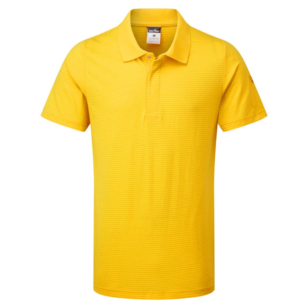AS21 Anti-Static ESD Polo Shirt S/S Deep Yellow AS21 Anti-Static ESD Polo Shirt S/S Deep Yellow