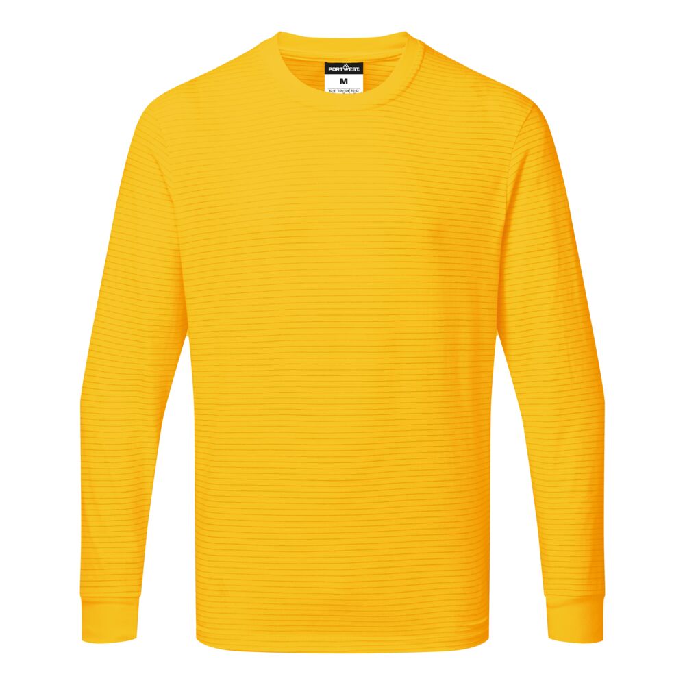 AS22 Anti-Static ESD T-Shirt L/S Deep Yellow AS22 Anti-Static ESD T-Shirt L/S Deep Yellow