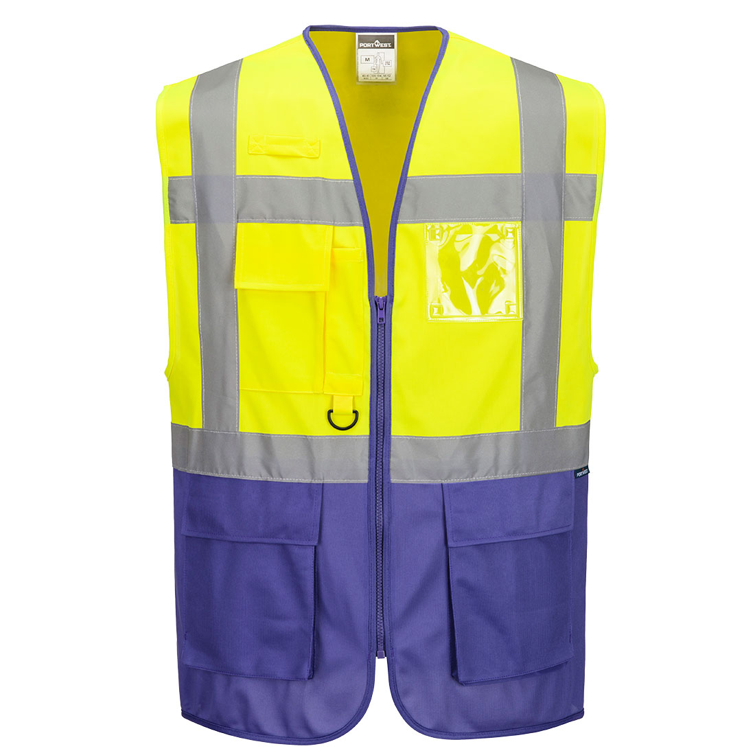 C476 Warsaw Hi-Vis Contrast Executive Vest Yellow/Purple