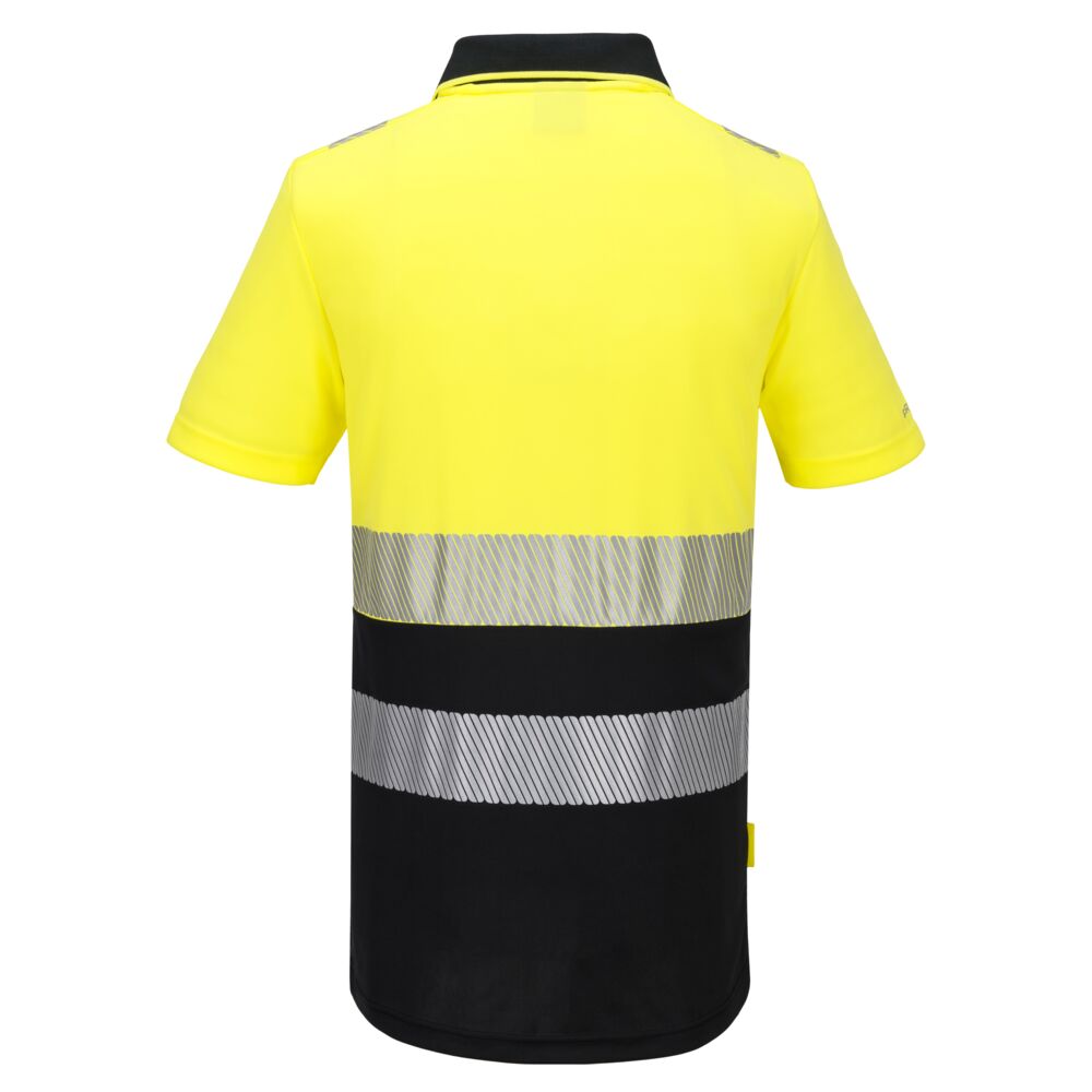 DX435 DX4 Hi-Vis Zip Class 1 Polo Shirt S/S Yellow/Black