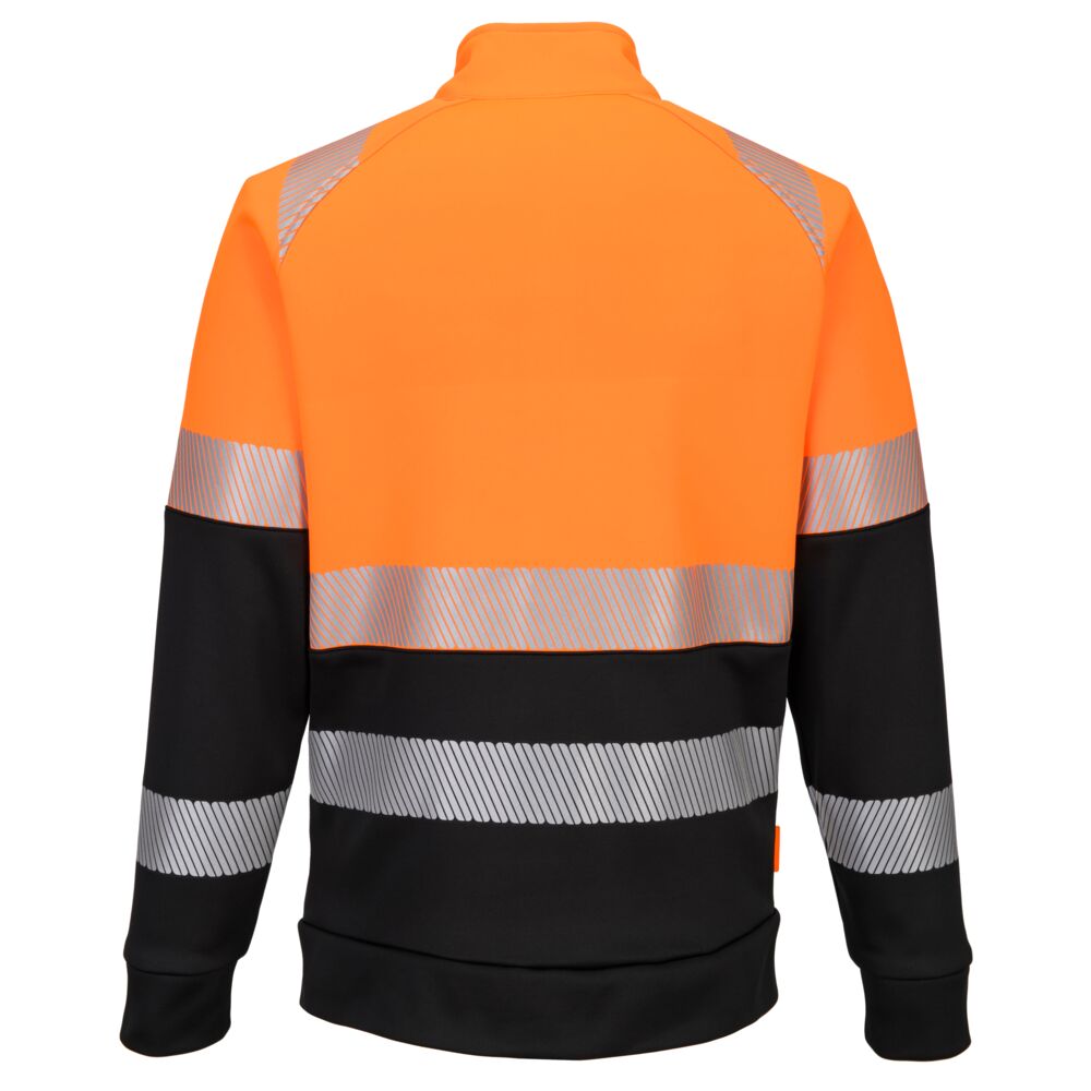 DX490 DX4 Hi-Vis Class 1 Funnel Neck Zipped Sweatshirt Orange/Black