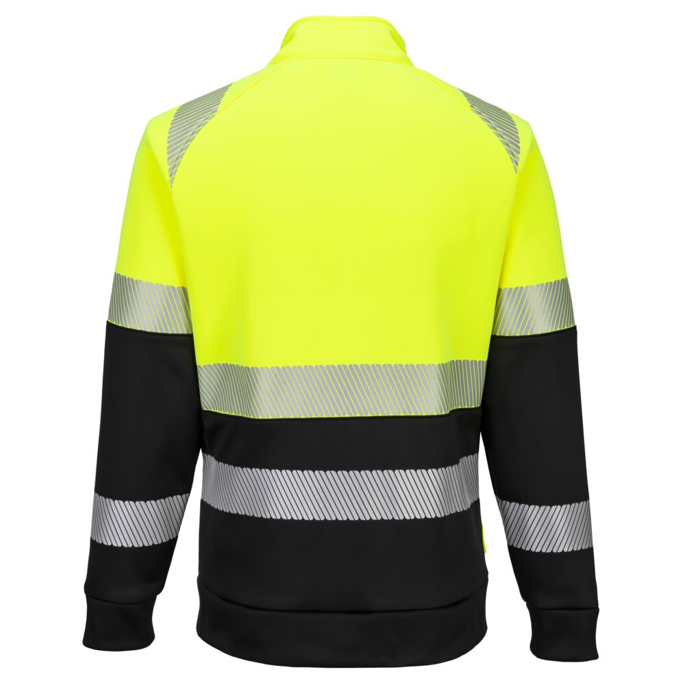 DX490 DX4 Hi-Vis Class 1 Funnel Neck Zipped Sweatshirt Yellow/Black