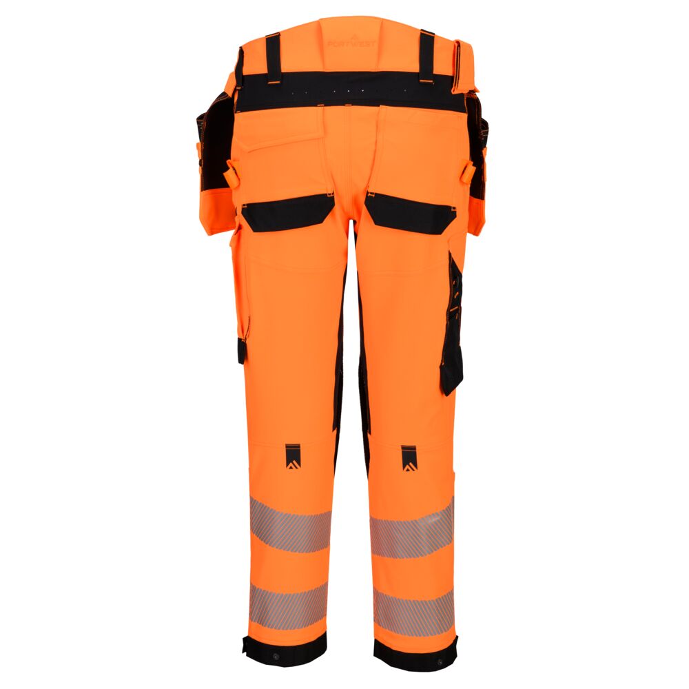 EV448 EV4 Hi-Vis Stretch Detachable Holster Class 2 Trousers Orange/Black Tall