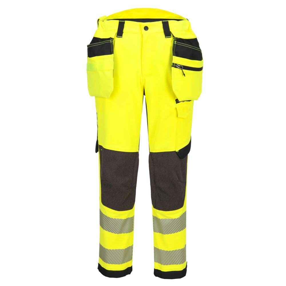EV448 EV4 Hi-Vis Stretch Detachable Holster Class 2 Trousers Yellow/Black Short