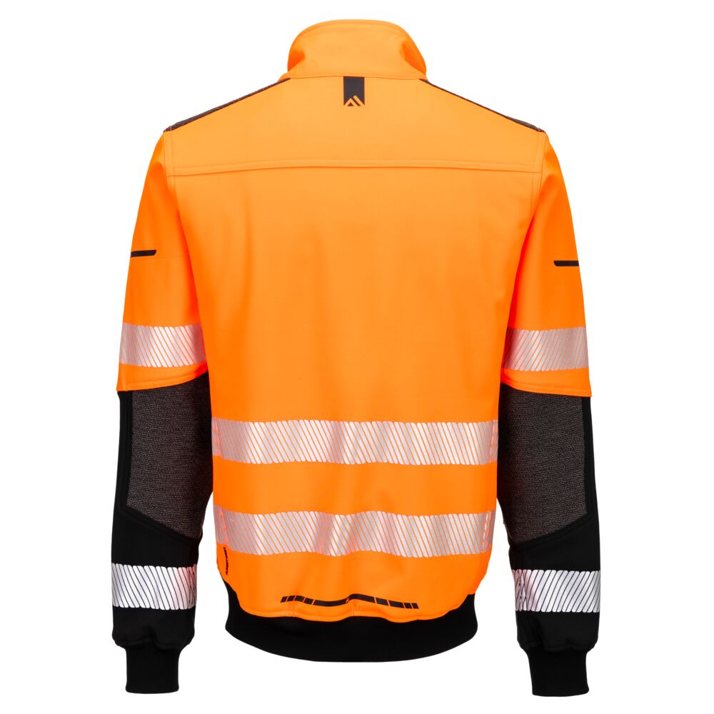 EV468 EV4 Hi-Vis Softshell Bomber (3L) Orange/Black