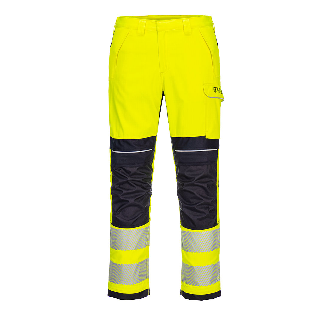 FR406 PW3 Modaflame Work Hi-Vis Multi-Norm FR Trousers Yellow/Navy