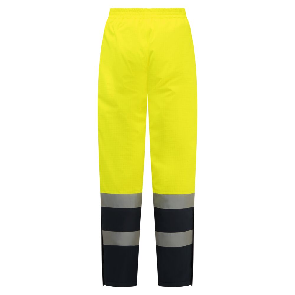 FR434 Bizflame Rain+ Hi-Vis Multi-Norm Contrast FR Winter Trousers Yellow/Navy