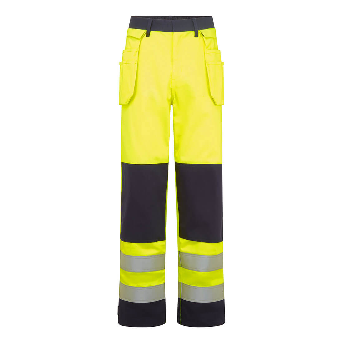 FR440 Bizflame Work Hi-Vis Contrast FR Holster Trousers Yellow/Navy