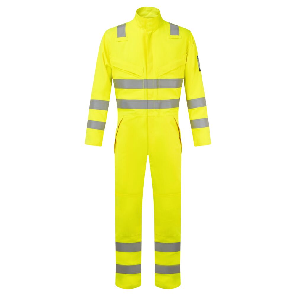 FR528 Modaflame Work Hi-Vis Multi-Norm FR Coverall Yellow FR528 Modaflame Work Hi-Vis Multi-Norm FR Coverall Yellow