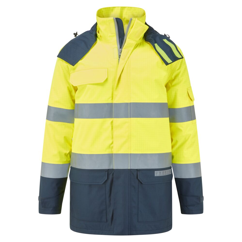 FR617 Bizflame Rain+ Hi-Vis Multi-Norm Contrast FR Winter Jacket Yellow/Navy FR617 Bizflame Rain+ Hi-Vis Multi-Norm Contrast FR Winter Jacket Yellow/Navy